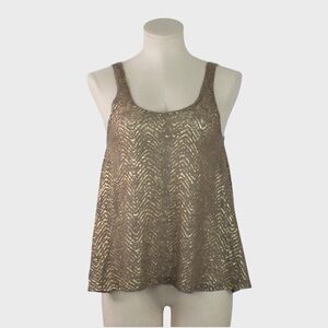 Xhilaration Metallic Knit Scoop Neck Tank Top